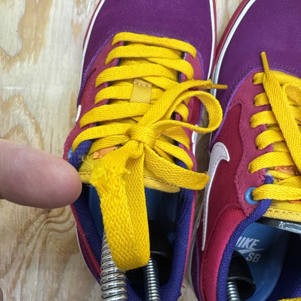 Nike SB Chron 2 Skate Shoes 4.5 Men Suede Purple Yellow Solarsoft Low Top - Picture 5 of 9